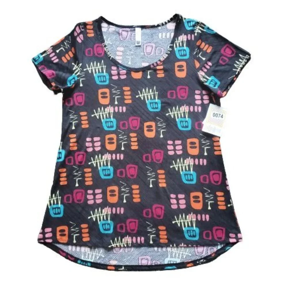 LulaRoe‎ Women's Short Sleeve Multicolor Print Classic T-Shirt Size Medium NWT - Picture 9 of 9